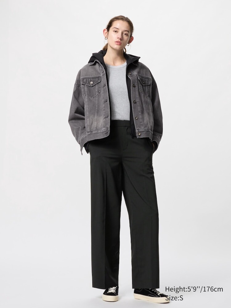 

Широкие брюки airsense длинные Uniqlo, цвет 09 черный