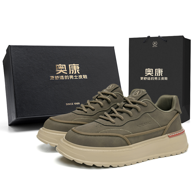 

Кроссовки AK DUNK Series Height Increasing Wear-Resistant Lightweight Slip-Resistant Low-Top Skateboard Shoes Men's Box AOKANG, Army Green Box