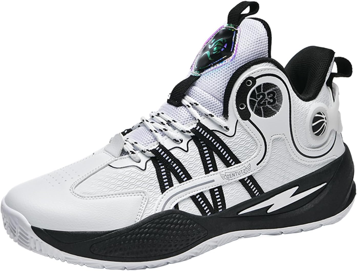 

Мужские высокие кроссовки Zzyyzzyy для баскетбола, уличного стритбола, дышащие, с нескользящей подошвой, для улицы, с амортизацией, для тренировок и бега, для фитнеса и тенниса, белый