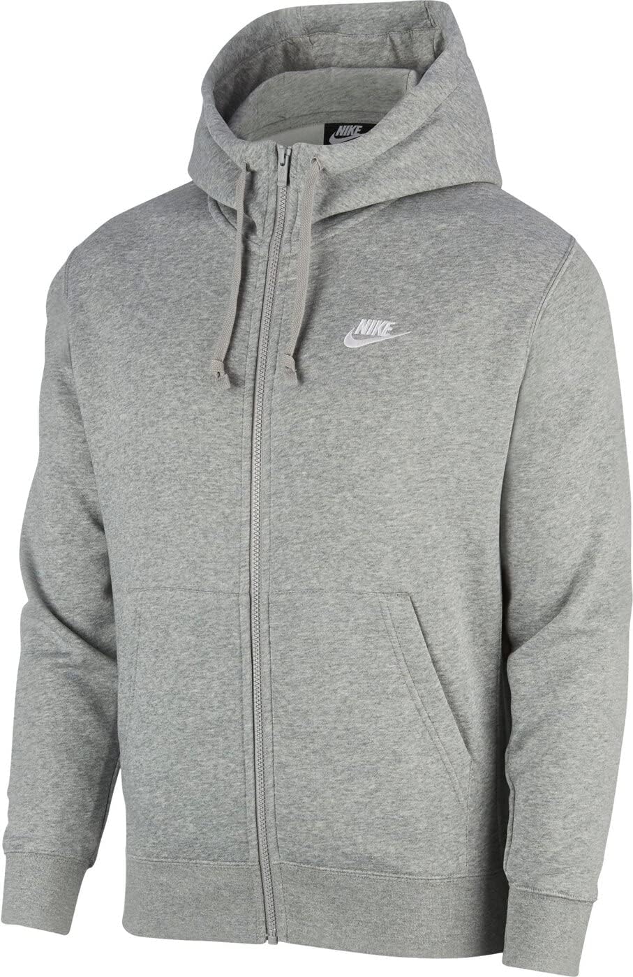 

Толстовка с капюшоном Nike Men's Sportswear Club из флиса с застежкой-молнией, Dark Grey Heather/Mattelic Silver/White, Белый, Толстовка с капюшоном Nike Men's Sportswear Club из флиса с застежкой-молнией, Dark Grey Heather/Mattelic Silver/White