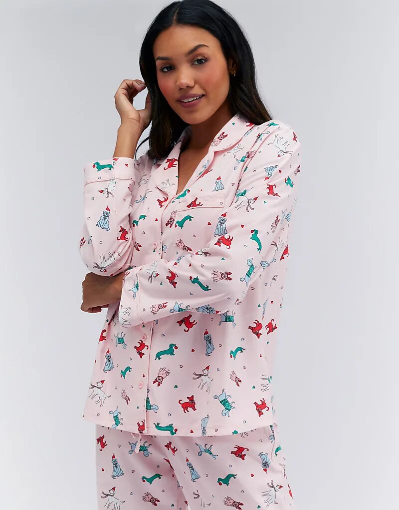 

Boux Avenue Разноцветный пижамный комплект с длинными рукавами и сумкой в ​​комплекте, пудрово-розового цвета