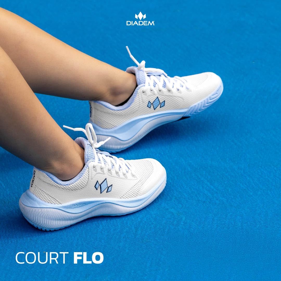 Кроссовки Diadem Court Flo для пикадлбола и тенниса для мужчин и женщин, Очень дышащие, легкие кроссовки для корта для комфорта и производительности, износостойкая подошва, не оставляющая следов Diadem Sports, белый — фото 4