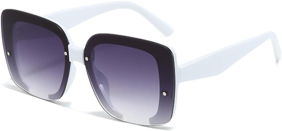 

Индивидуальные солнцезащитные очки для женщин и мужчин, модные солнцезащитные очки в крупной оправе, защита от УФ-излучения UV400, белые и серые, один размер TYUVIVO, White Gray