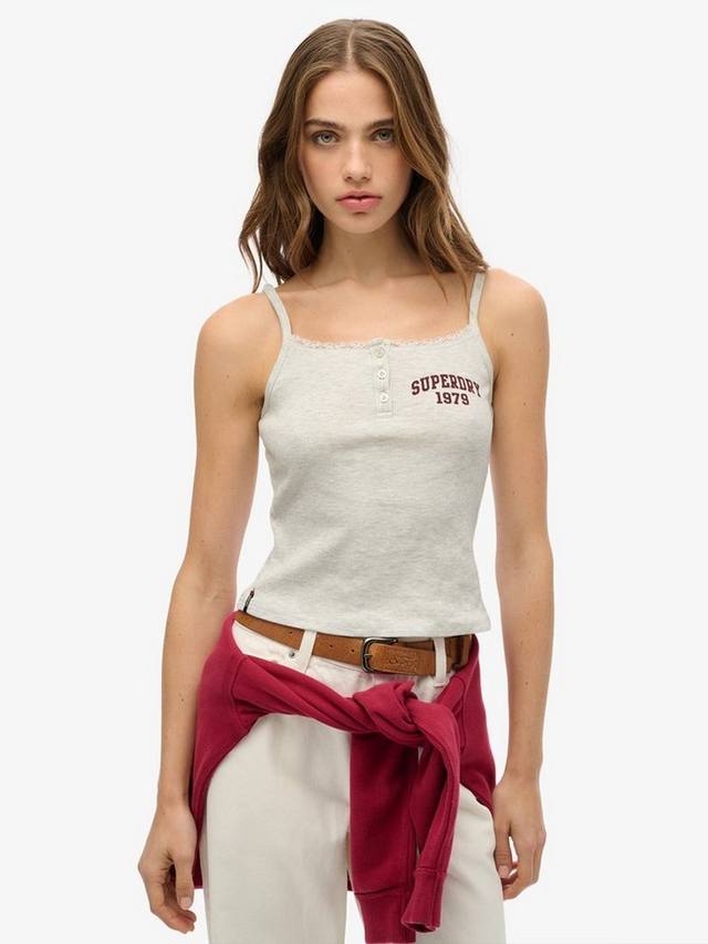 

Футболка Athletic Essentials с принтом и пуговицами Superdry, Iced Grey Marl