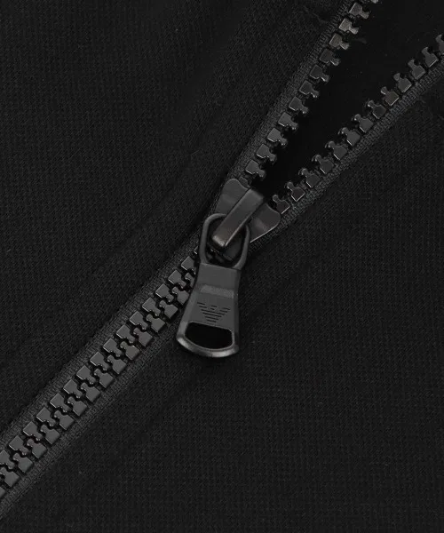 Свитшот с полузастежкой-молнией, Emporio Armani, из полиэстера и хлопка, темно-синий — фото 4