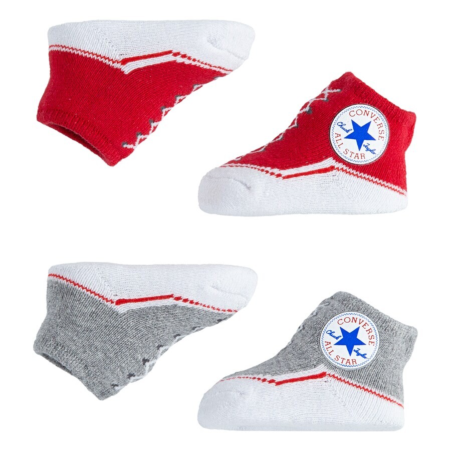 Носки CONVERSE Regular Socks Chuck, цвет mottled grey/Red — фото 3
