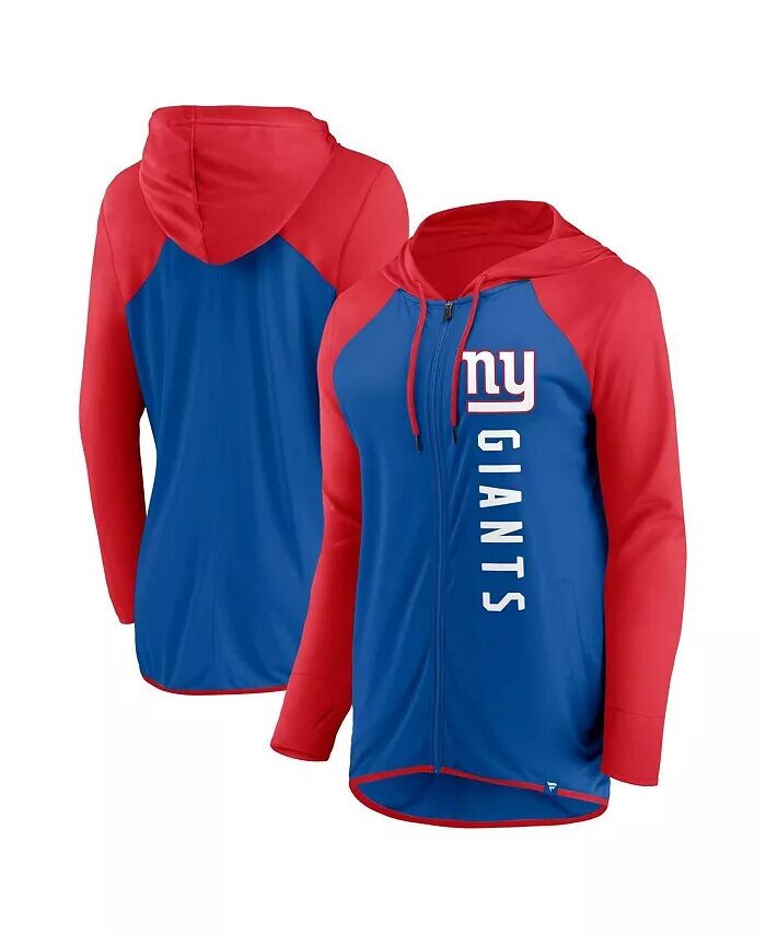 

Женская толстовка с молнией во всю длину Royal, красная New York Giants Forever Fan Fanatics, синий