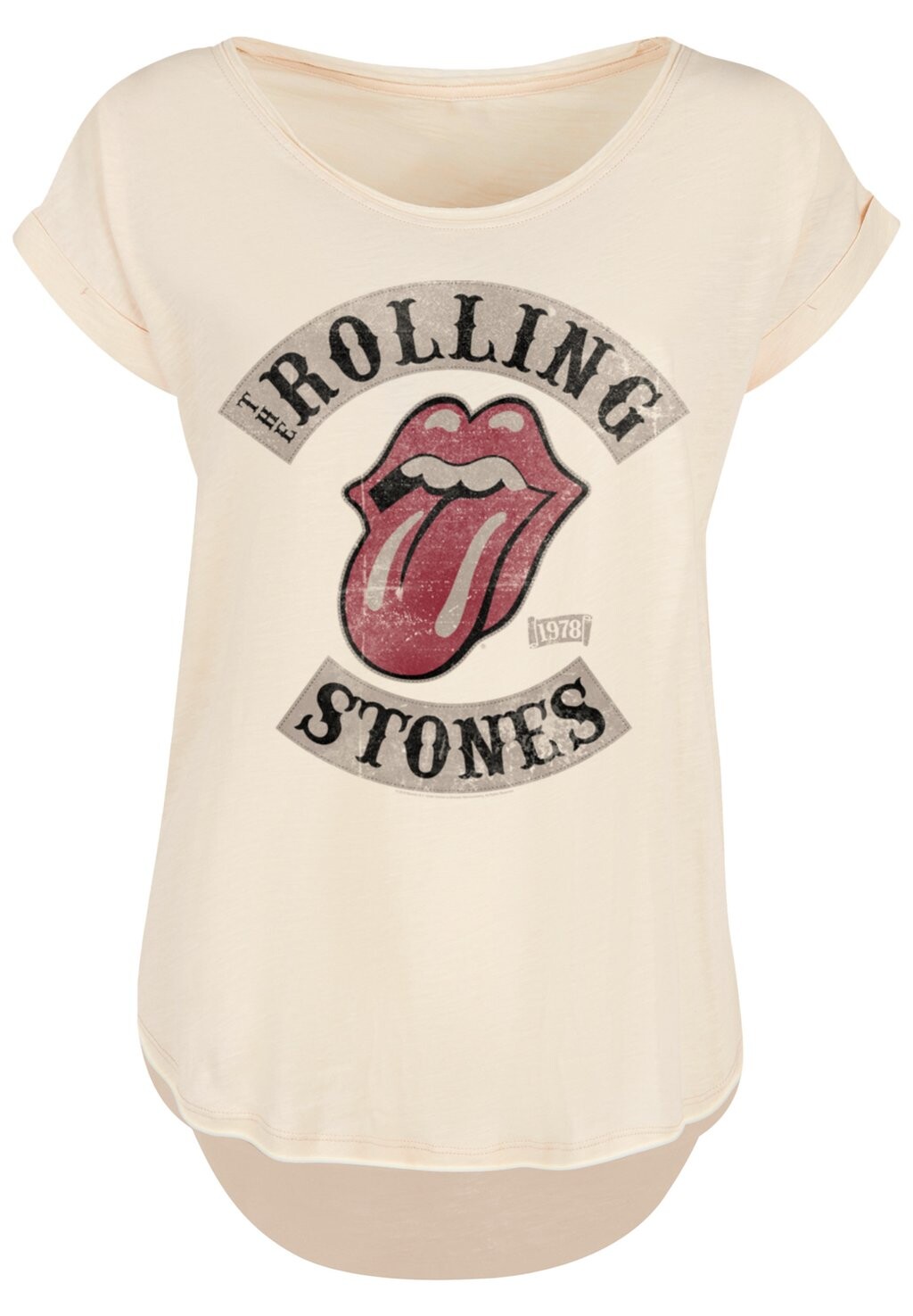 

Футболка с принтом PLUS SIZE THE ROLLING STONES TOUR '78 F4NT4STIC, цвет whitesand