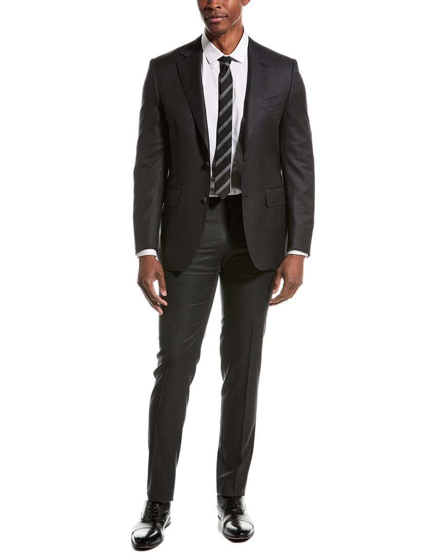 

Костюм Canali из 2-х шерстяных тканей, черный