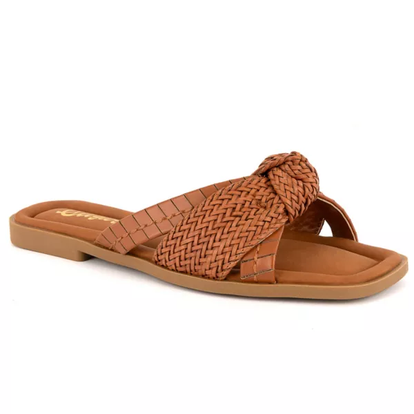 Женские сандалии Serona на плоской подошве Sugar, цвет cognac woven pu