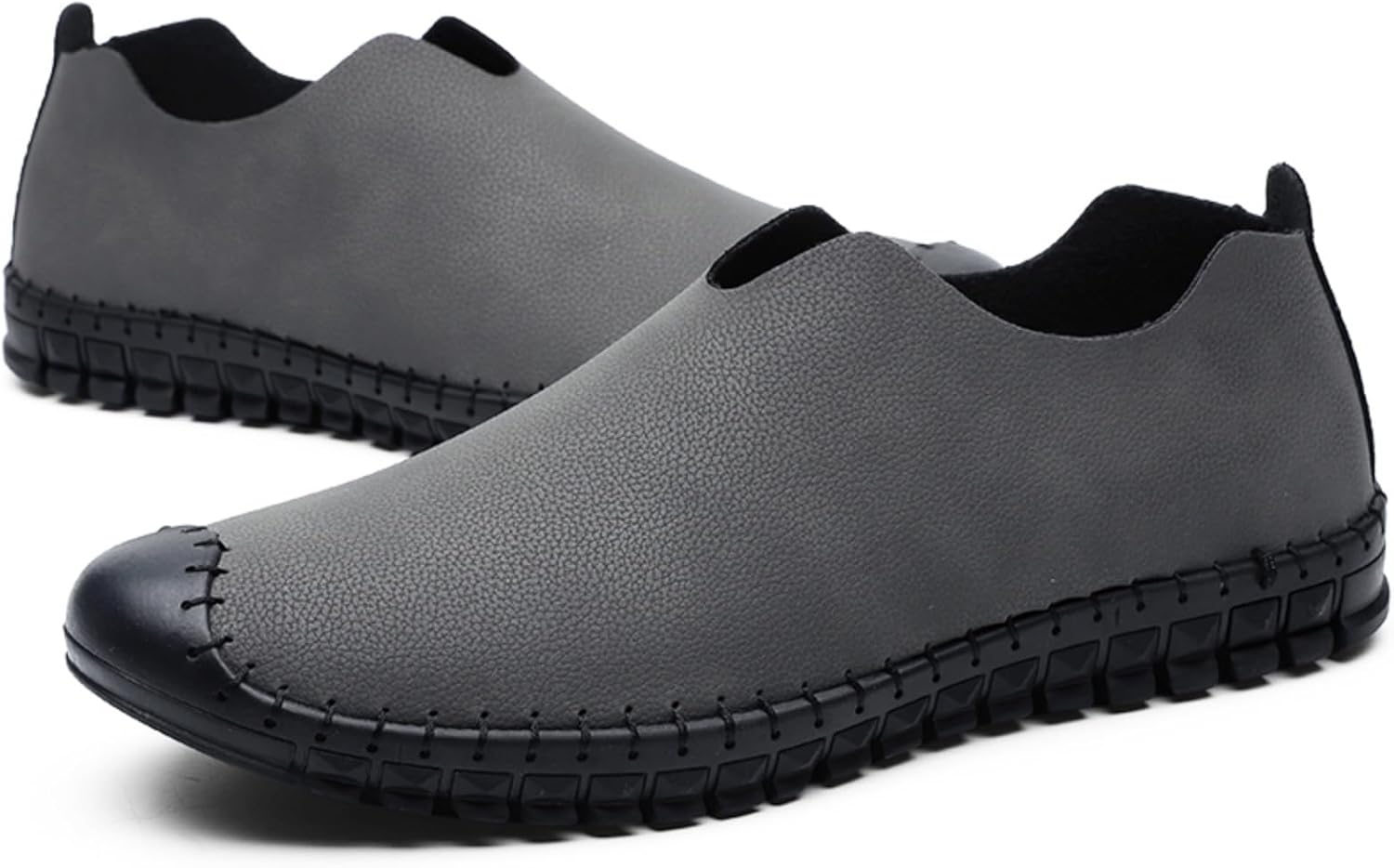 

Мужские кожаные лоферы с удобной подошвой, для бизнеса и повседневной носки, двухцветные мокасины, дышащие, для поездок на работу и выходных прогулок Kelibasi, серый