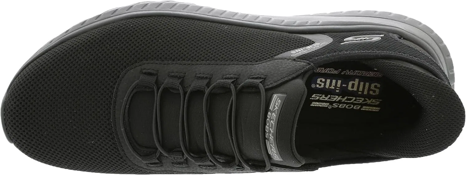 Мужские кроссовки для ходьбы Skechers Bobs Squad Chaos Tough, Black Mesh Trim — фото 3