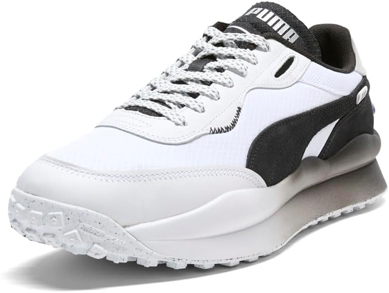 Мужские кроссовки PUMA Style Rider Zinc на шнуровке, повседневные - белые — фото 2