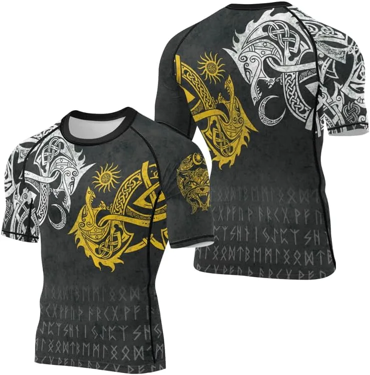 

Viking мужская компрессионная футболка с коротким рукавом - Performance Fit для MMA, BJJ и тренировок FORMONIES POD