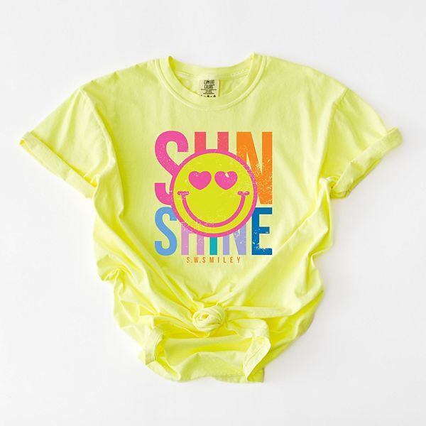 

SWSmiley sunshine neon - женская футболка с принтом, окрашенная в стиле garment dyed Simply Sage Market, Lemon, Зеленый, SWSmiley sunshine neon - женская футболка с принтом, окрашенная в стиле garment dyed Simply Sage Market, Lemon