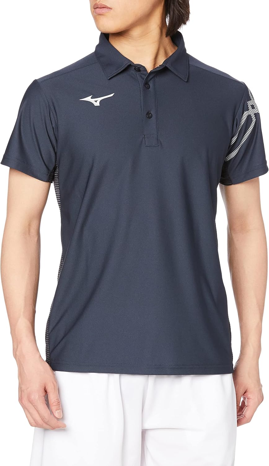 

Футболка-поло Mizuno 32MAA170 MC Line, с коротким рукавом, влагоотводящая, быстросохнущая, для тренировок, синий