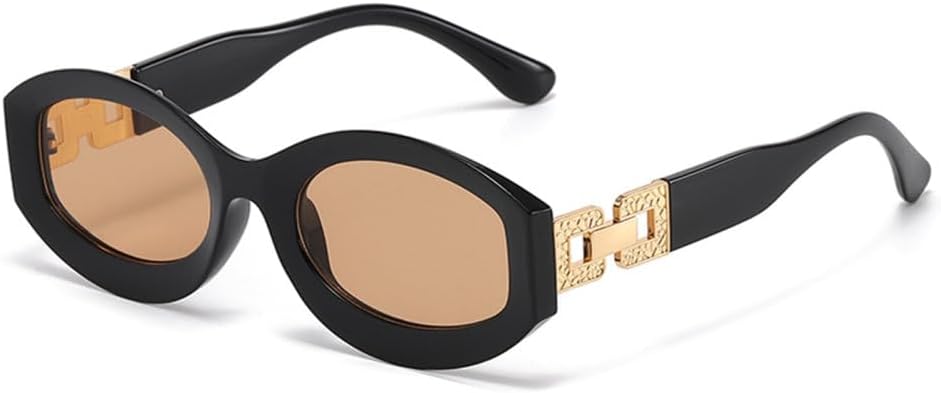 

Солнцезащитные очки LVTFCO овальной формы в винтажном стиле для женщин, ретро-очки, женские солнцезащитные очки, зеленые очки с защитой от УФ-излучения UV400, Black Brown