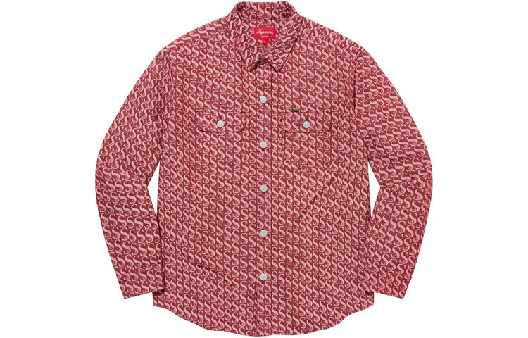 Рубашка Supreme Monogram на пуговицах, бежевый — фото 3