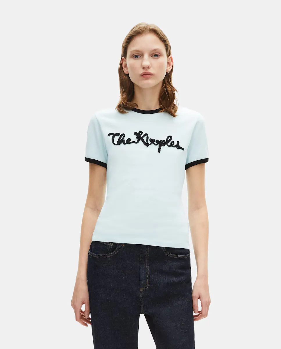 

Женская футболка с вышитой лентой The Kooples, синий