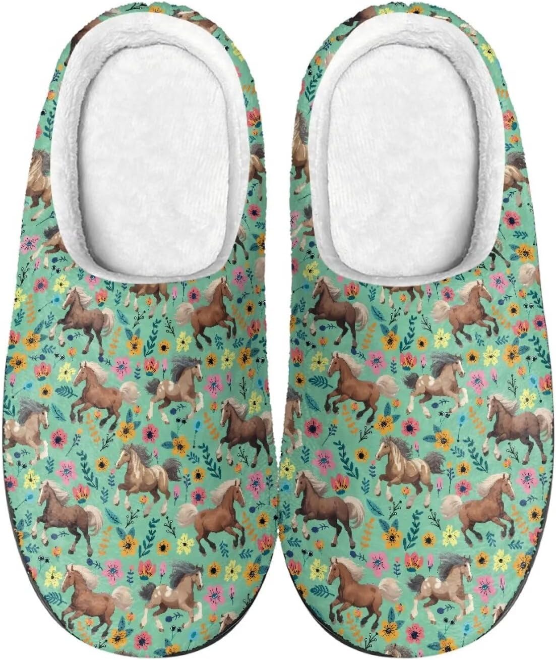 

Тапочки Showudesigns для женщин и мужчин, удобная обувь, теплые, Floral Horse