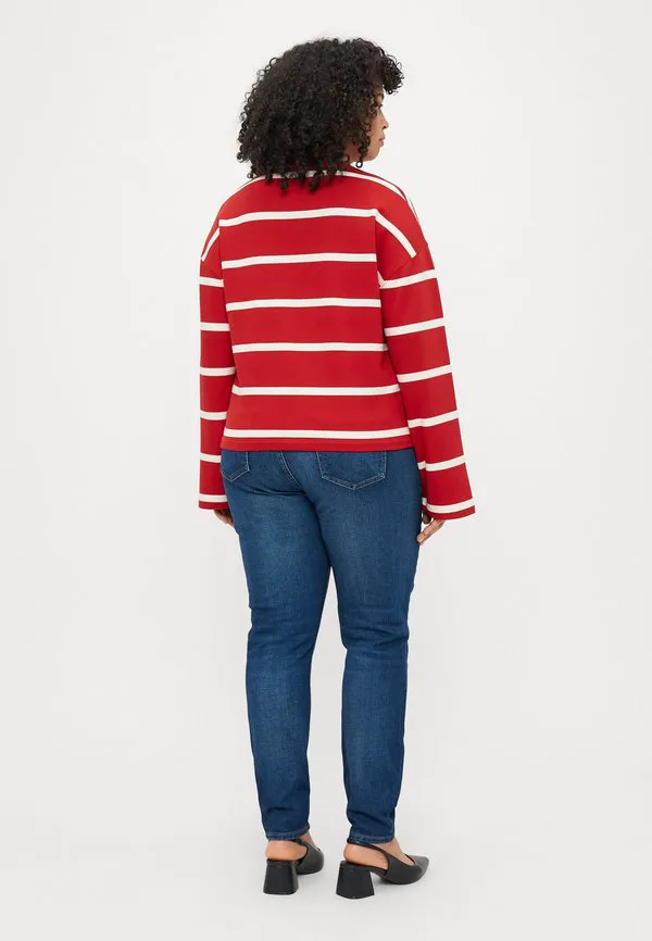 Толстовка с круглым вырезом и вышитым логотипом curve из махровой ткани. Tommy Hilfiger Curve, Primary Red/Calico — фото 3