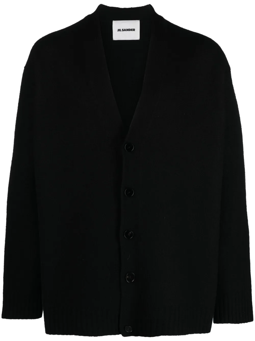 

Шерстяной кардиган с V-образным вырезом JIL SANDER, черный