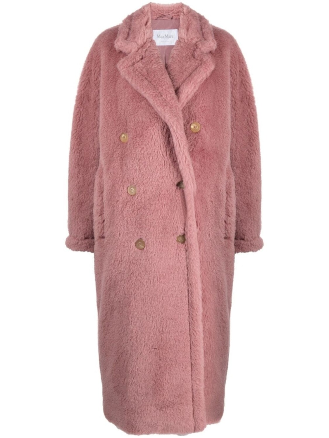 

Max Mara флисовое двубортное пальто, розовый