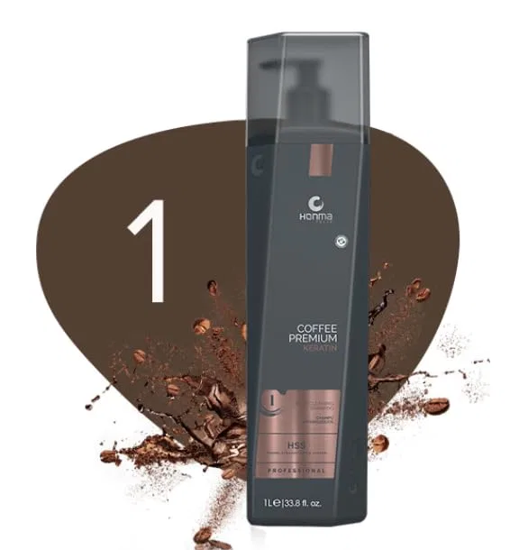 Шампунь глубокой очистки Honma Tokyo Coffee Premium Keratin Step 1, 1000 мл Honma