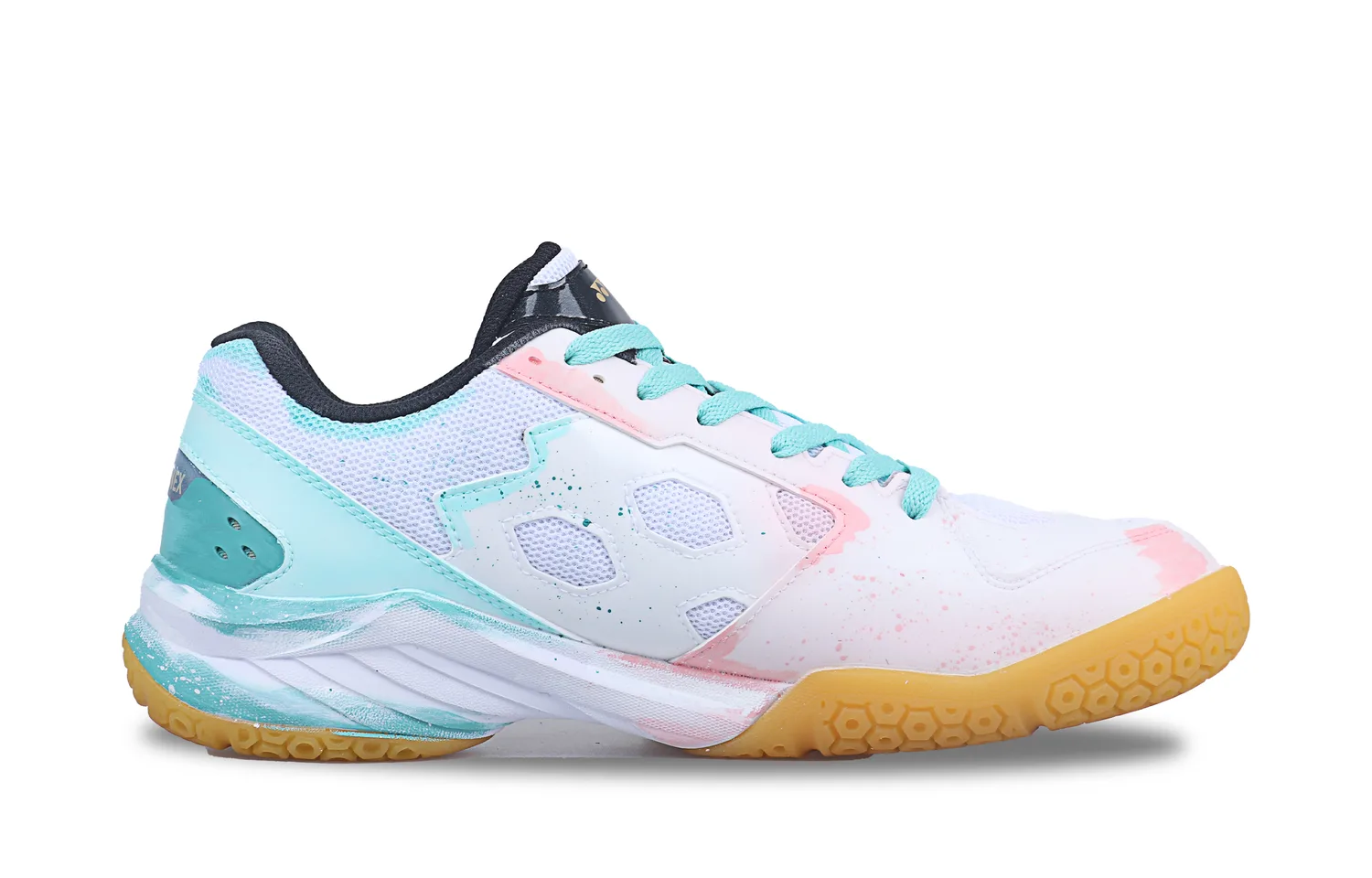 YONEX Кроссовки для бадминтона Power Cushion из искусственной кожи, низкие, унисекс, розово-зеленые — фото 4