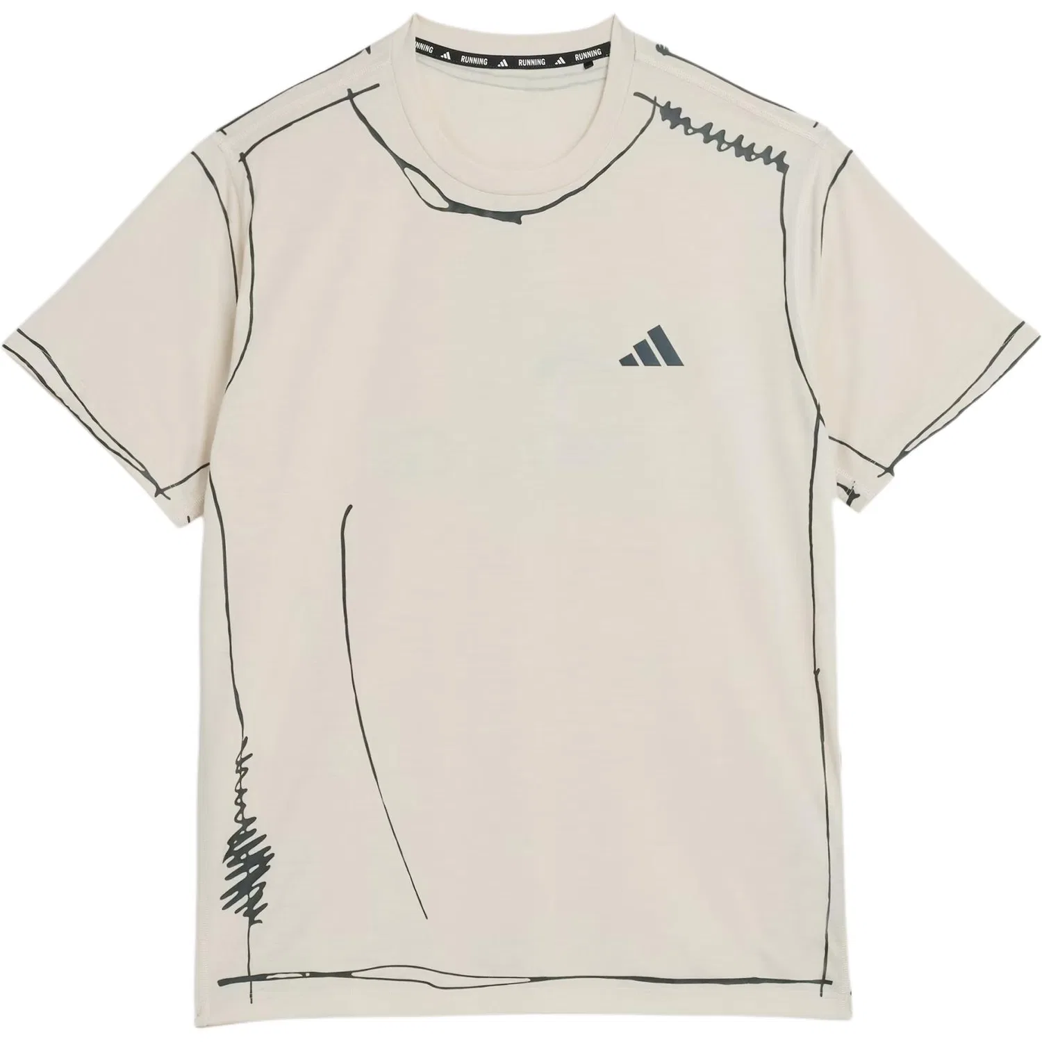 Футболка беговая SFTM Running T Shirt Unisex Adidas, Light Ivory