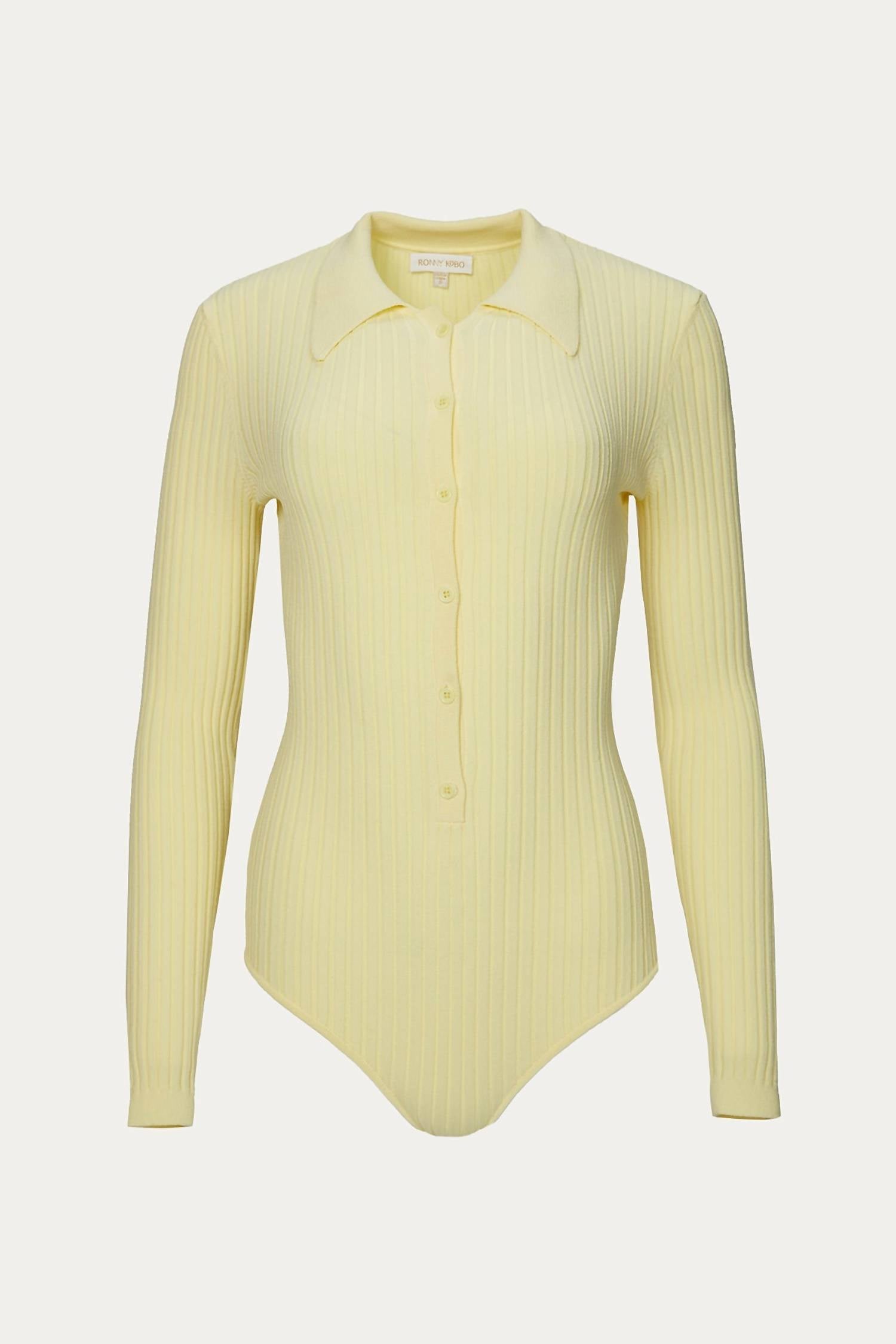 

Боди Cyndie Knit в бледно-желтом цвете RONNY KOBO