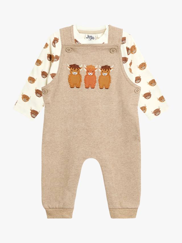 

Детский комплект из хлопковых комбинезонов и топа JoJo Maman Bébé, Stone