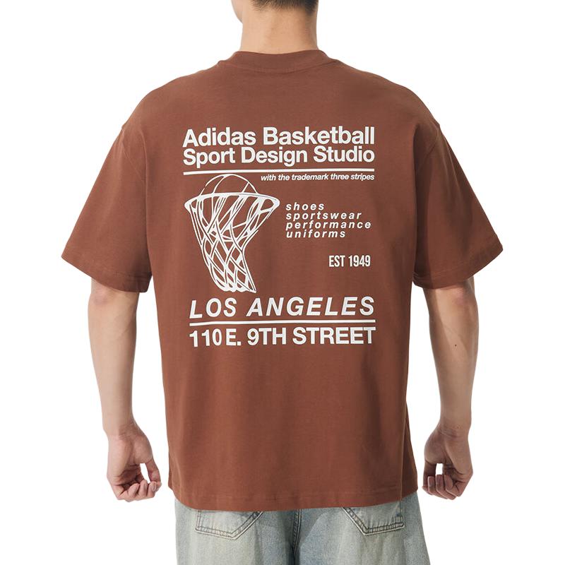Adidas Футболка Los Angeles SS25 Unisex коричнево-красная — фото 4