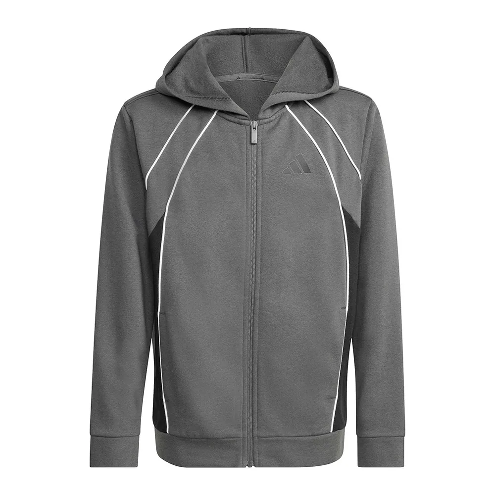 Толстовка adidas Color Block на молнии, серый — фото 3