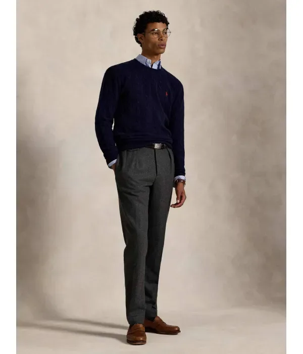 Шерстяной свитер slim fit Polo Ralph Lauren, темно-синий — фото 2