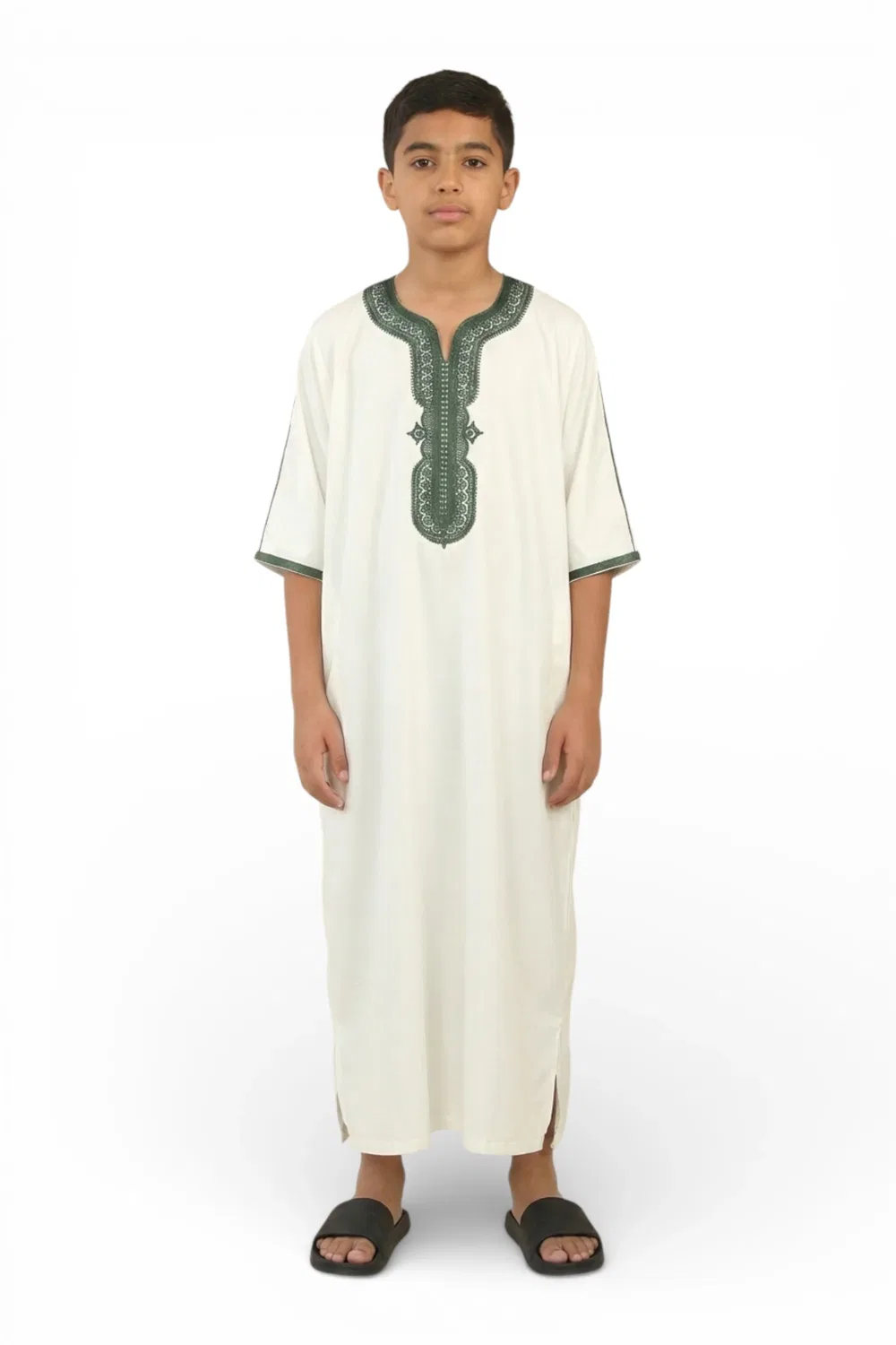 Arabic Thobes Белый марокканский халат Тобе для мальчиков для мальчиков Джеллаба Гандура Ид Джубба - K-GG008