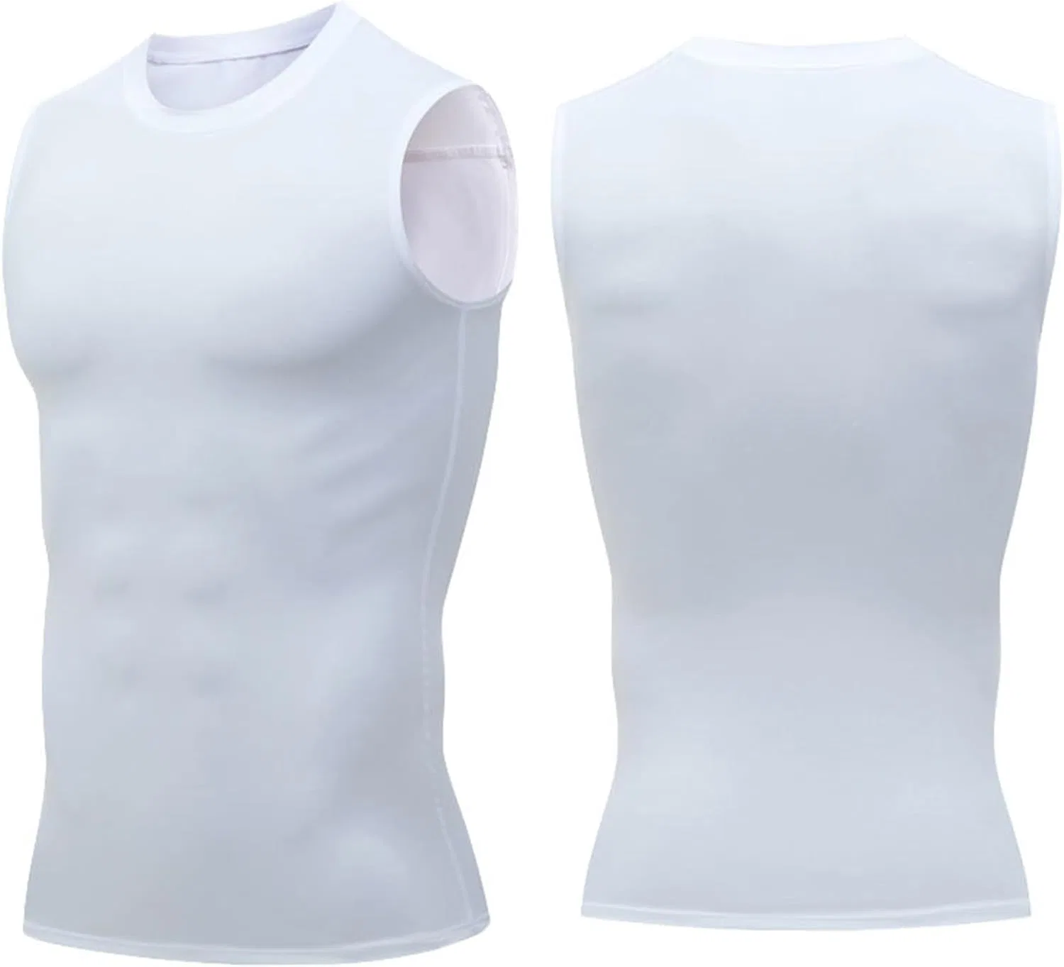 Компрессионная майка мужская, бренд Generic, цвет B-white — фото 3