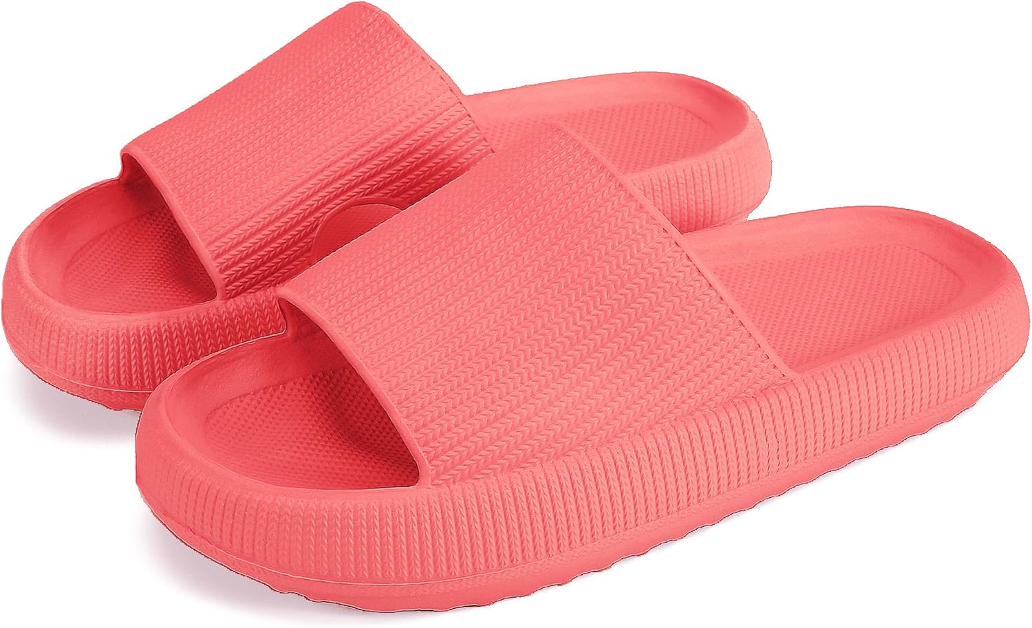 

Домашние тапочки rosyclo для женщин и мужчин, тапочки-подушки, шлепанцы для душа, тапочки для дома, удобные, легкие, с толстой подошвой, нескользящие, легко чистятся, красный