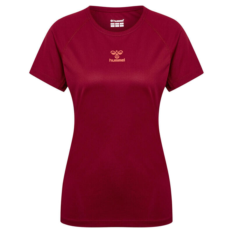 

Женская сетчатая футболка Hmprint для тренировок HUMMEL, цвет rot
