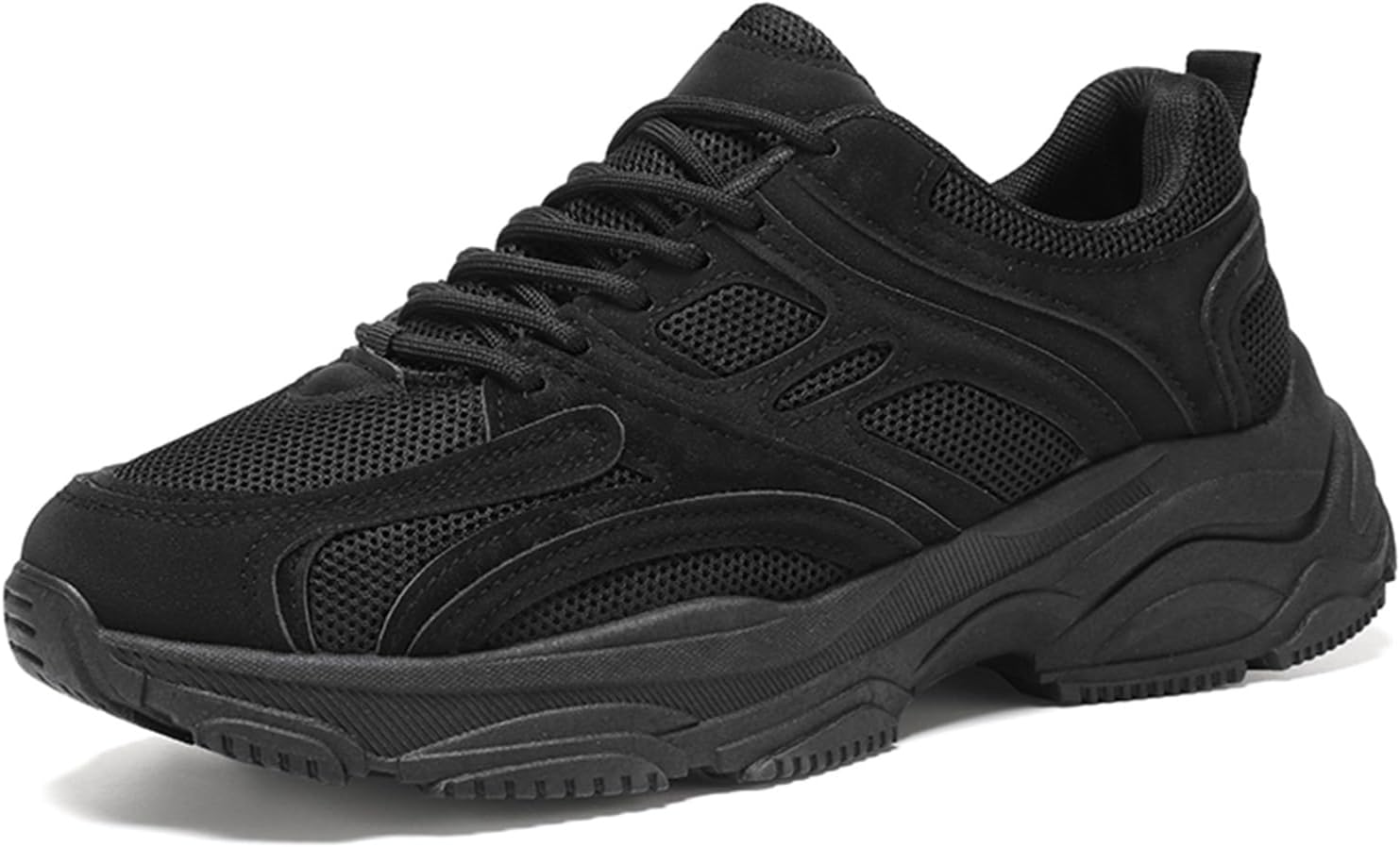 

Легкие кроссовки с сеткой, противоскользящие спортивные кеды, дышащие обувь для ходьбы и тенниса, черные Generic