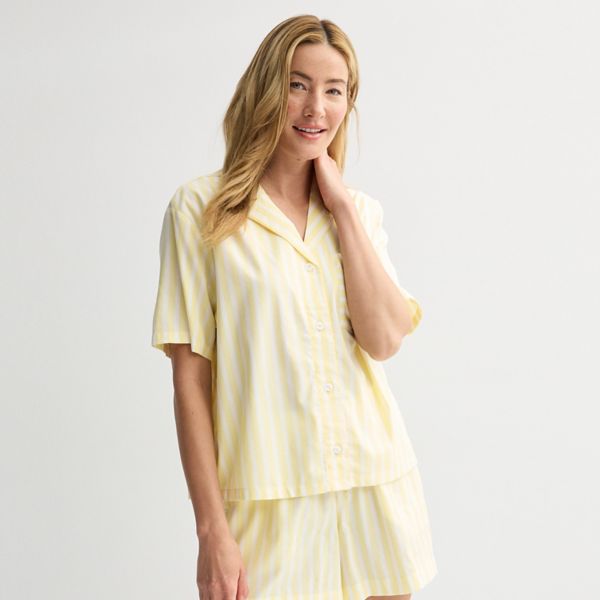 

Женская тканая пижама с короткими рукавами Sonoma Goods For Life, цвет yellow white stripe