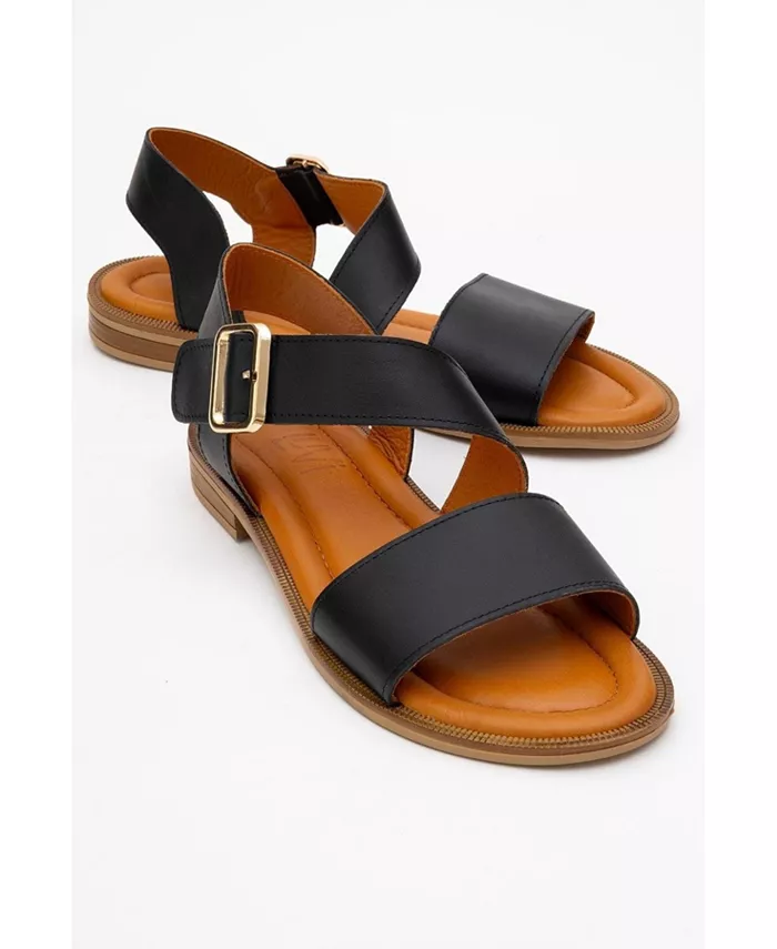 Кожаная сандалия Majesty (женская) Forever & Always Shoes, черный