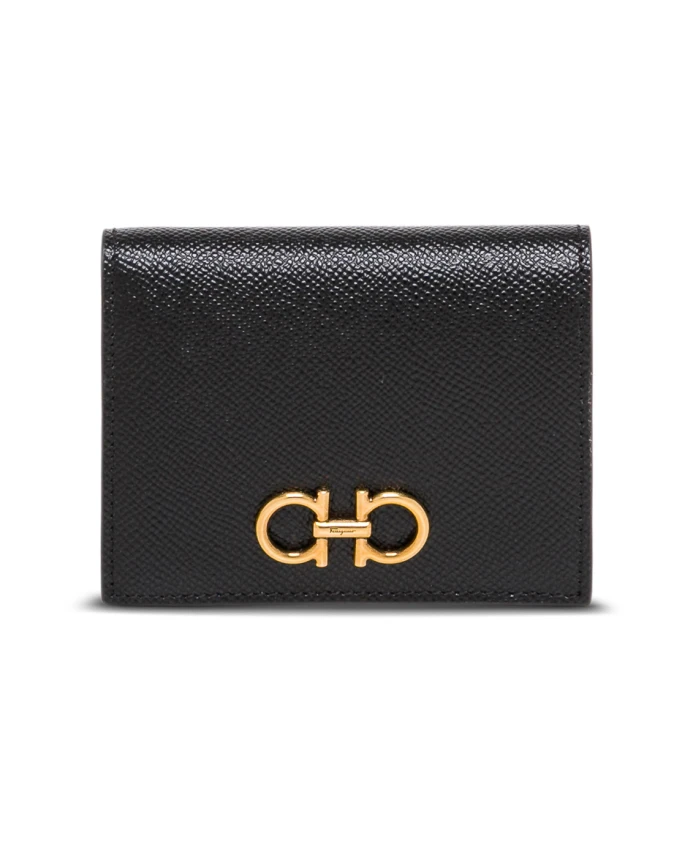 

Кошелек с пряжкой с логотипом спереди Salvatore Ferragamo, черный