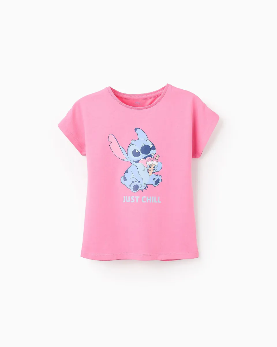 

Футболка для девочки 100% хлопок Stitch мотив Zippy, цвет Rosa