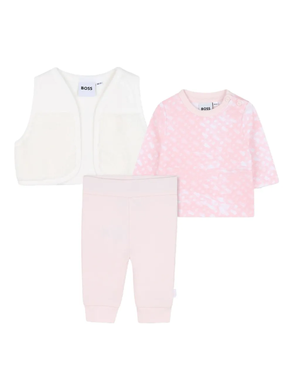 

Комплект из топа и джоггеров с принтом BOSS Kidswear, розовый