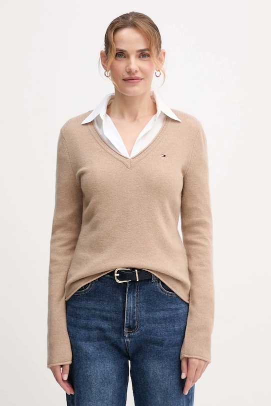 

Шерстяной свитер Tommy Hilfiger, бежевый