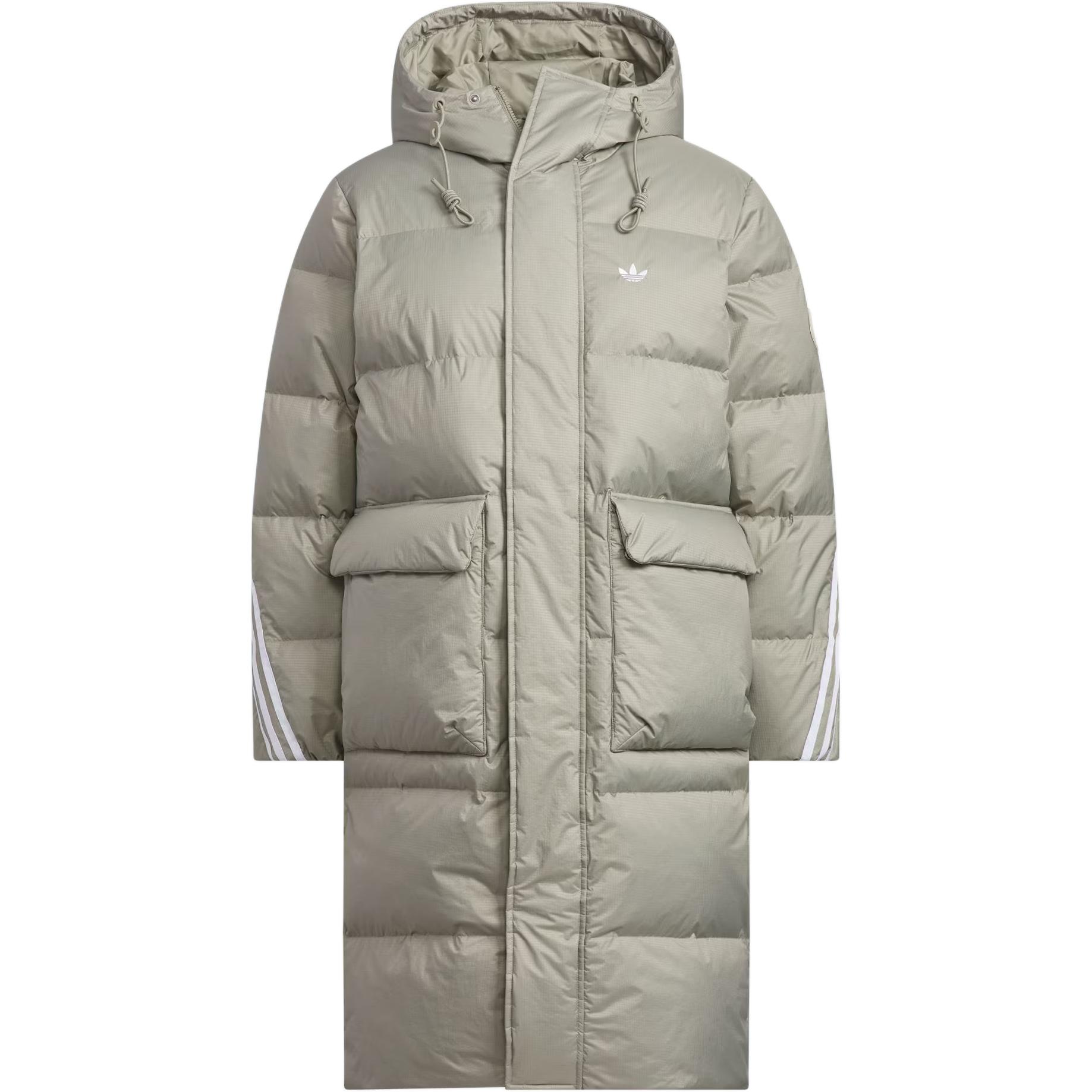 

Пуховик FW25 Long Down Jacket Unisex Adidas Originals, серебристо-серый