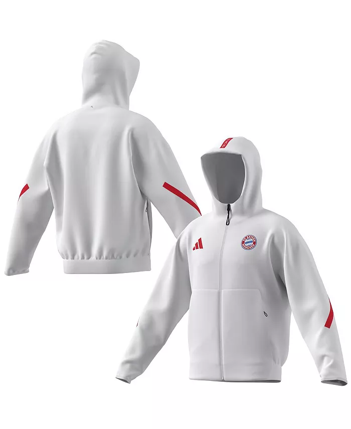

Мужская белая куртка Bayern Munich 2025/26 Anthem с молнией на всю длину adidas