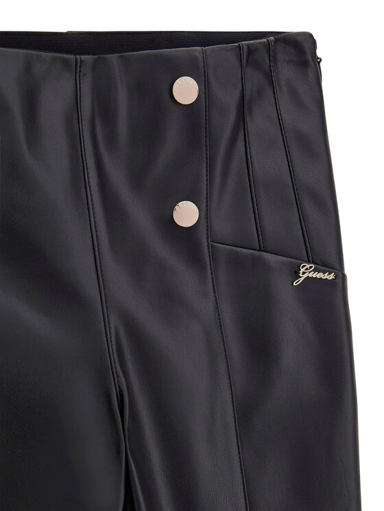 Брюки из искусственной кожи slim fit J5BB00 WFV60 Guess, черный — фото 3
