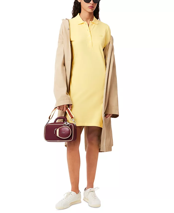 

Женское платье-футболка с воротником и приталенным силуэтом LACOSTE USA, желтый